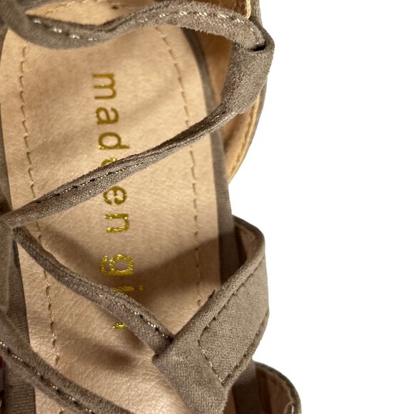 Madden Girl Loverrr Shoes Womens 8 M Tan Criss Cross Up Leg Heel Suede - Picture 6 of 12